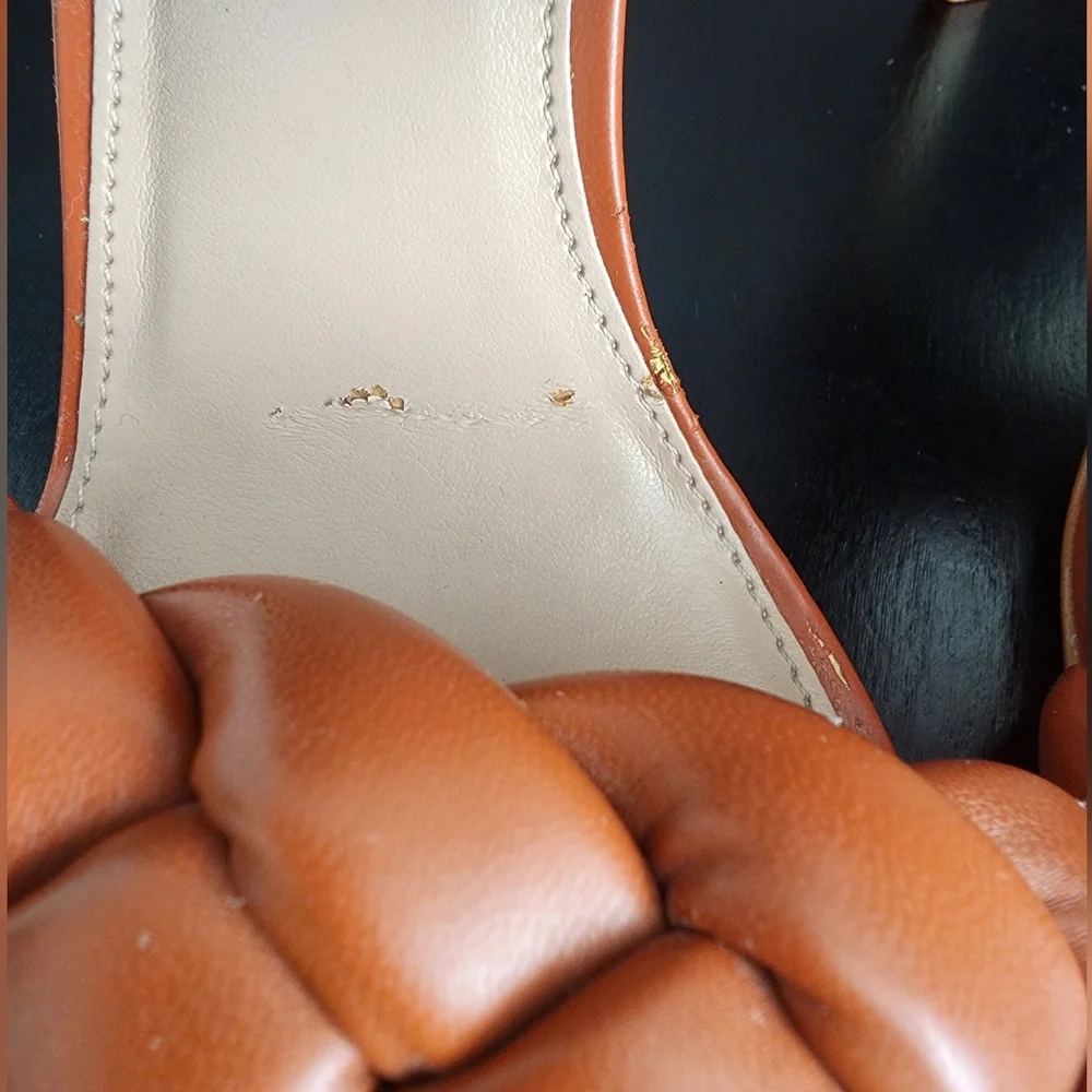 Steve Madden Modern Glam Kenley Braided Square Toe Mules Rust Size 8